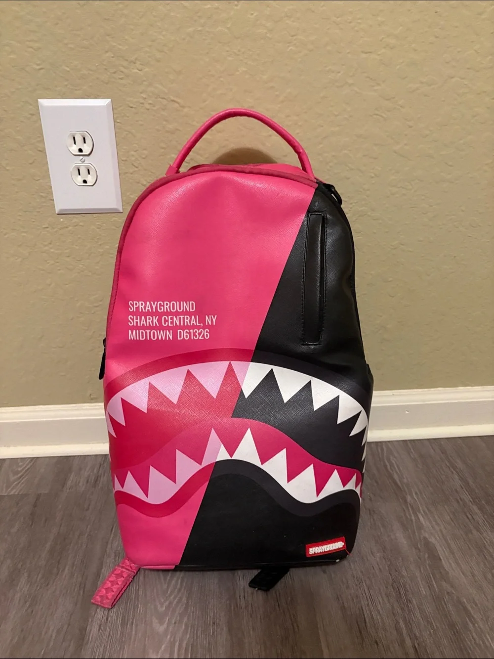 Sprayground Pink & Black Shark Mouth Backpack